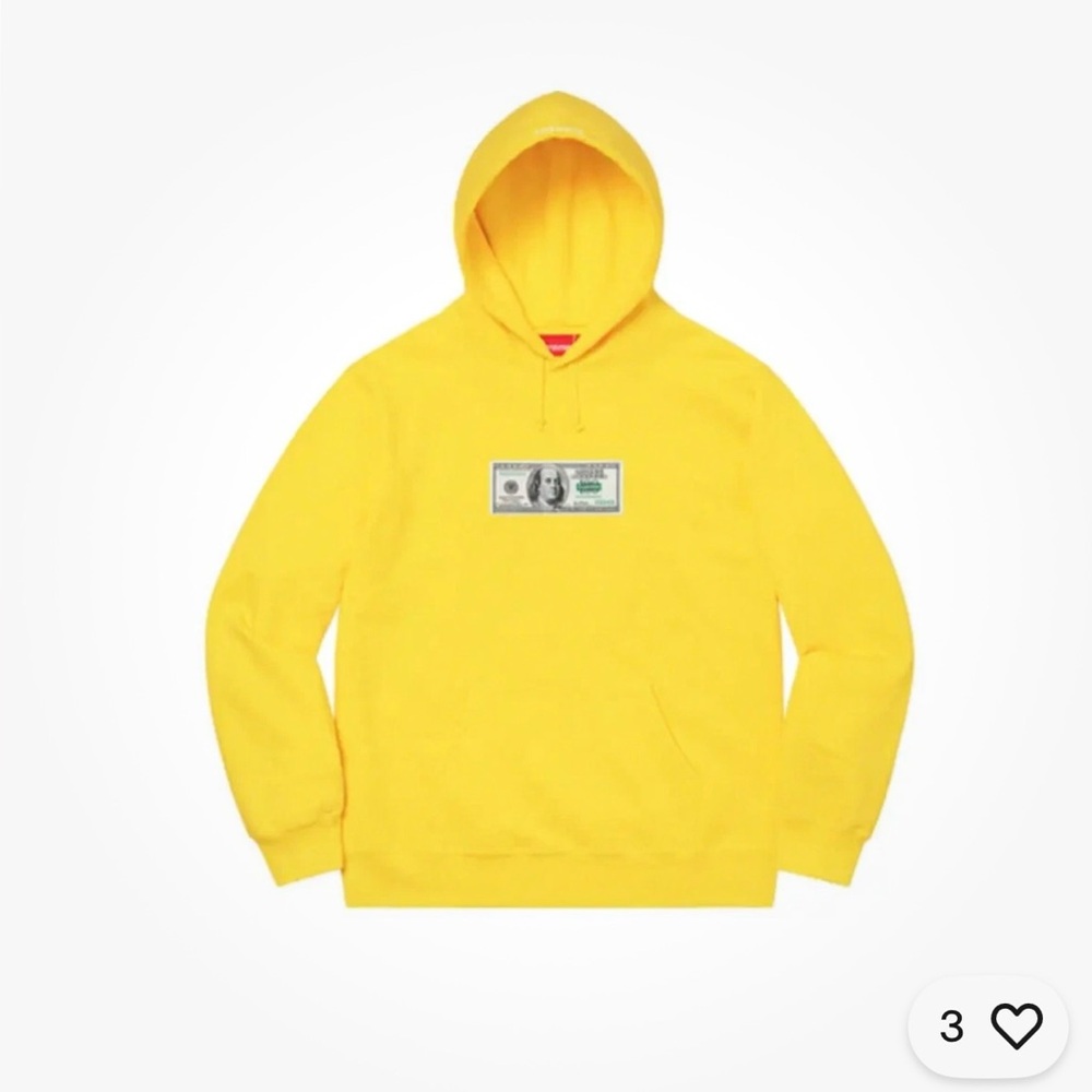 Supreme Franklin Hooded sweatshirt lemon Yellow Graphic Hoodie Size L